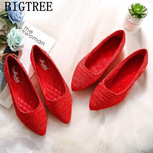 Pointed Toe Flats Boat Shoes Women Comfortable Womens Shoes Red Big Size Women Shoes Fashion Zapatos Elegantes De Mujer Ayakkabi