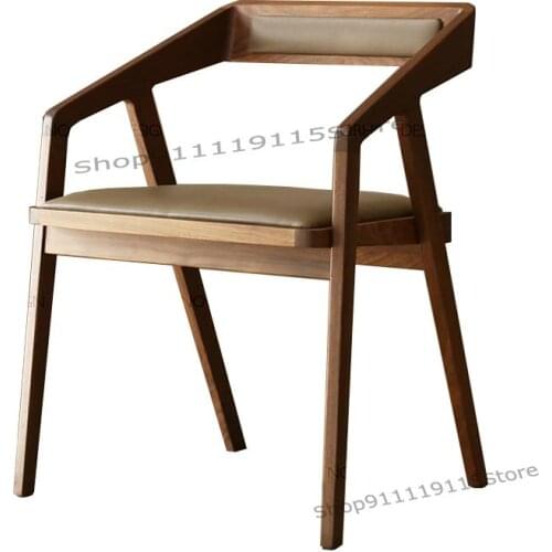 Customized Nordic Dining Table And Chair Solid Wood Dining Chair Computer Office Chair Wooden Chair Single Person Conference Cha