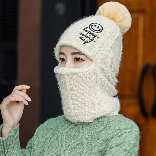 Fashion Winter Hats For Women Geometric Wool Knitted Hat Solid Handmade Beanie Cap Gorros Mujer Invierno Female Bonnet