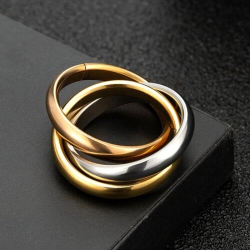 Zlxgirl jewelry mixed plated color stainless steel women and men finger ring jewelry brand women wedding rings couple gifts