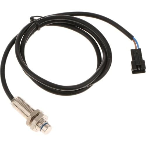 1 Set Digital Sensor Cable With 1 Magnet Fit Motorcycle Meter Gauge Black Metal & Rubber