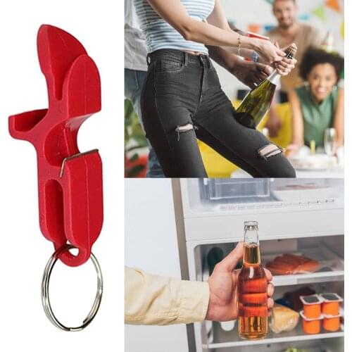 1PC Beer Opener Keychain Beer Bong Shotgunning Tools Key Ring Beer Wine Bottle Opener For Kitchen Bar Party Accessories Gift