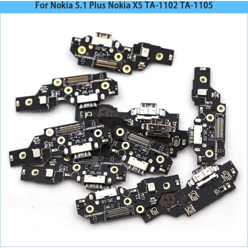 10PCS Original For Nokia 5.1 Plus Dock Connector Charger Board For Nokia X5 USB Charger Charging Port Flex Cable Board Replace