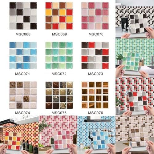 10pcs Magic Gel Tiles Self Stick Mosaic Tile for Kitchen and Bathroom Backsplash Creative Brick Crystal Wallpaper