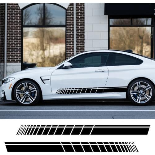 2pcs Car Side Skirt Sticker Long Stripe Auto Vinyl Film Wrap Stickers Tuning Universal Shelter Scratches DIY Car Accessories
