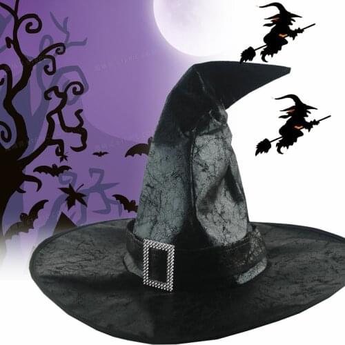 2021 Halloween Leather Witch Wizard Hats Fashion Headgear Party Props Cap Cosplay Costume Accessories for Children Adult