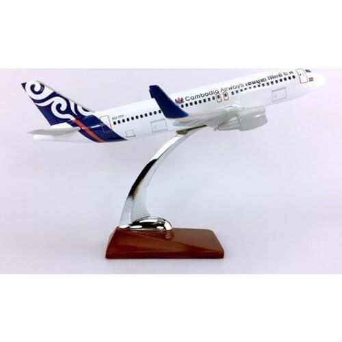 30cm Airbus A321-200 Model Cambodia Airways airlines airplane model Toy W base aircraft diecast plastic alloy plane collectible