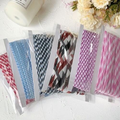 5/8" (15mm)X20Yards/Card Plaid With Metallic Bias Tape Binding Tape,AW Brand handmade For DIY Garment Sewing And Trimming