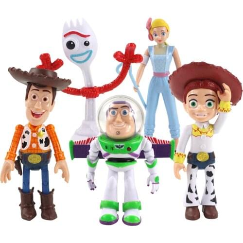 5pcs/set Toy Story Sherif Woody Buzz Lightyear Jessie Forky Bo Peep PVC Action Figure Collectible Model Toys Gift for kids