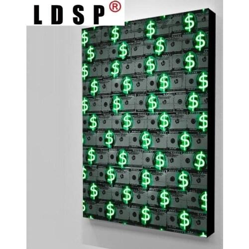 LDSP Abstract Modular Canva Painting Poster Print American Dollar Neon Sign Wall Art Picture Home Decor For Living Room Unframed