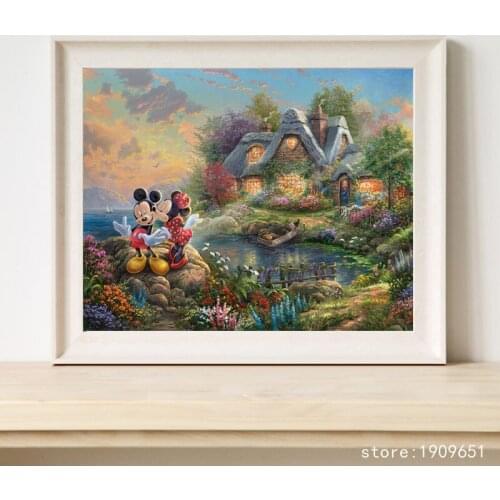 No frame classical Thomas cartoon house landscape oil painting canvas printings printed on cotton wall art decoration picture