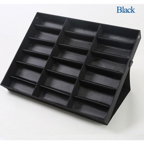 Arrival Fashion18 Grids Eyeglass Storage Display Grid Case Box for Sunglasses Glasses 18 Compartments Glasses ring holder