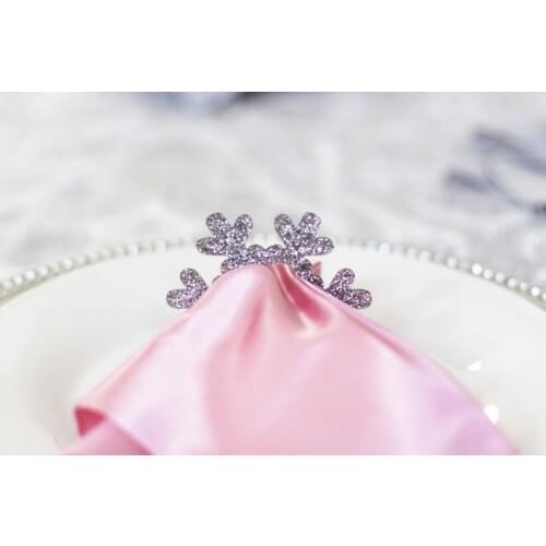 Purple Glitter Acrylic Snowfalkes Napkin Ring , Acrylic Mirroed Snowflakes Napkin holder, Acrylic Napkin ring Holder
