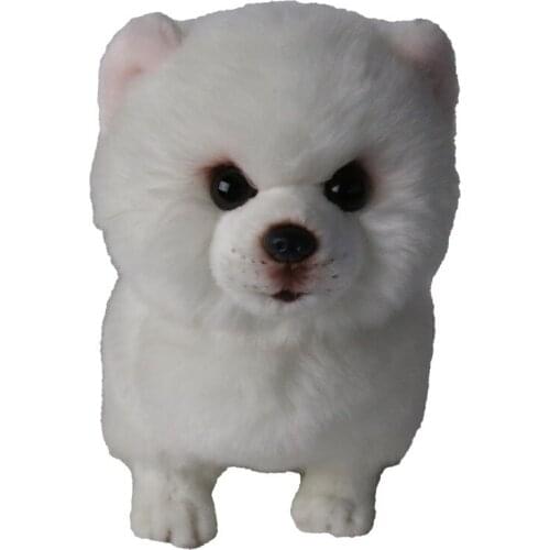 28CM Simulation Pomeranian Dog Stuffed Plush Toy Animal Pet Snow White Dog Toy Home Decor