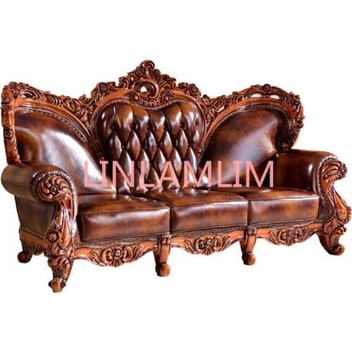 Living room Sofa set диван мебель кровать muebles de sala real genuine leather sofa cama puff asiento chesterfield wooden sala