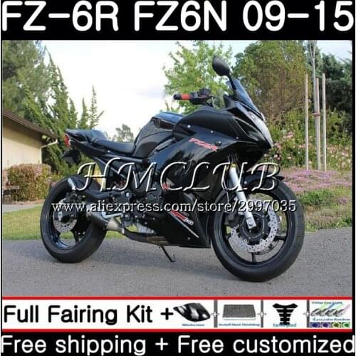 Body For YAMAHA FZ6N FZ-6R 2009 2010 2011 2012 2013 2014 2015 22HC.20 Gloss black FZ 6R FZ6 R FZ6R 09 10 11 12 13 14 15 Fairing