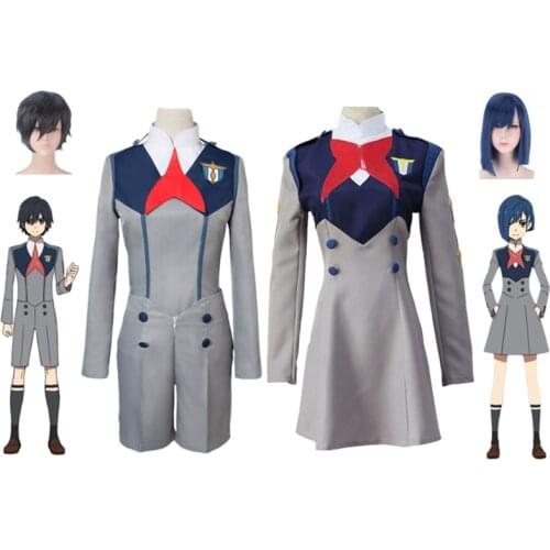 Lacauch DARLING in the FRANXX Cosplay ICHIGO HIRO MIKU KOKORO School Uniform Cosplay Costume Sets Halloween Suit Outfit And Wig