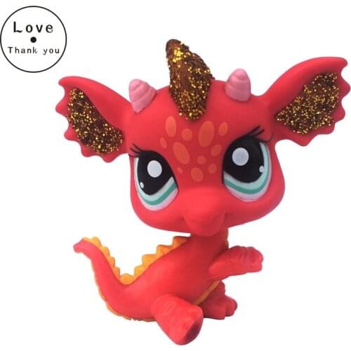 LPS CAT pet shop Figure Toy #2484 SPARKLE Red Dragon Gift Kids
