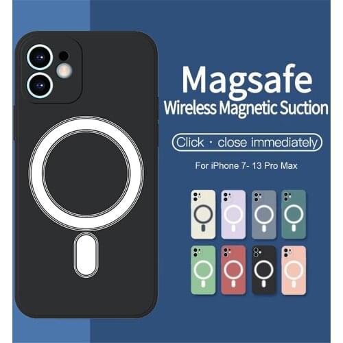Liquid Silicon Magnetic Magnet Case for iPhone 13 12 11 Pro Max Mini 7 8 Plus X XS Max XR SE 2 Magsafing Wireless Charging Cover