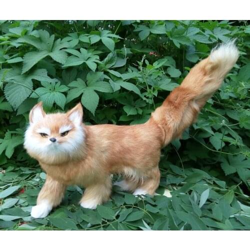 Lovely simulation yellow fox toy polyethylene & furs fox long tail fox doll gift about 55x23cm 1503