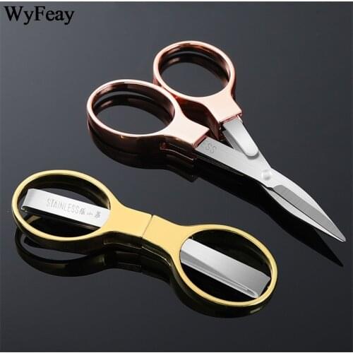 Mini Folding Scissors Keychain Fishing Scissor Cutter Camping Tools Small Embroidery Fold Scissors Tailor Needlework Scissors