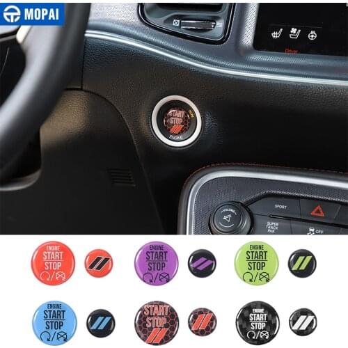MOPAI Interior Car Engine One Button Start Stop Trunk Switch Decoration Cover Stickers for Dodge Charger Challenger 2010