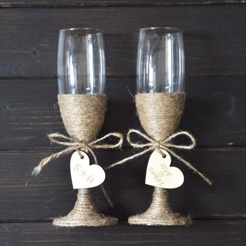 Personalized wedding glasses set, Champagne toasting glasses for weddings, Customized glasses, Rustic wedding decor