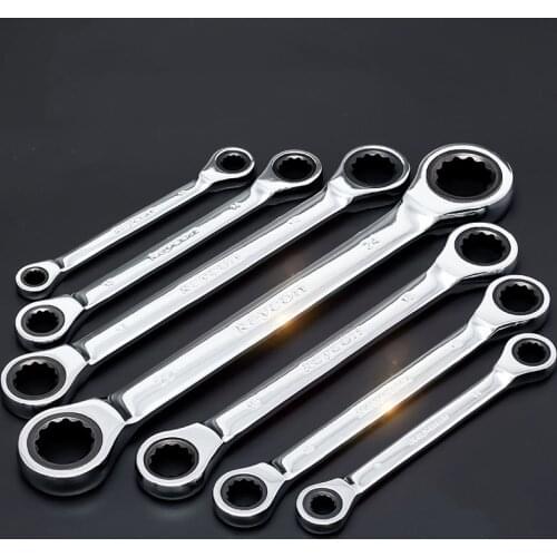 Double-headed 72 teeth ratchet wrench set Fast Semi-automatic Dual-purpose Bidirectional repair hardware tools kits