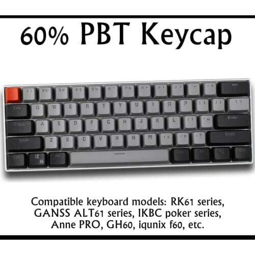 Two-color Injection Light Transmission 60% PBT Keycap Set Mechanical Keyboard keycap For GH60 RK61/ALT61/Annie/poker keycap