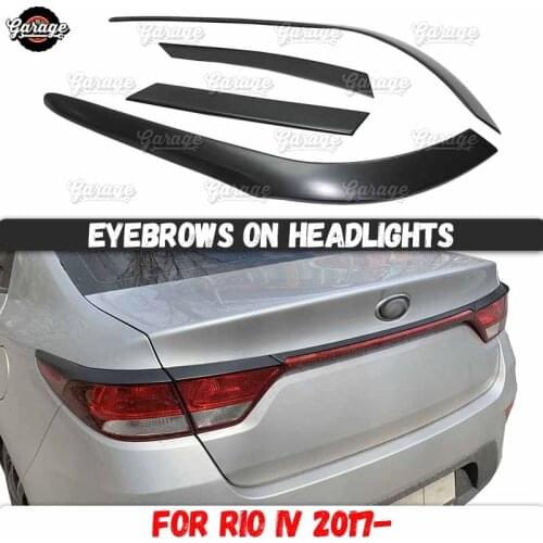 Eyelids on rear lights for Kia Rio 4 Sedan 2017- ABS plastic pads 1 set / 4 p cilia eyebrows covers trim accessories car styling