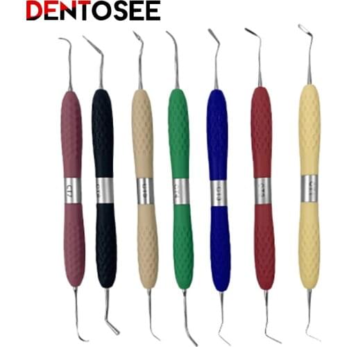 7pcs/set Dental resin filler Aesthetic restoration kit fit for LM Resin knife Plastic dresser with silicone handle