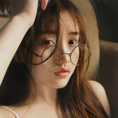 2020 New Retro Round Glasses Metal Frame Round Ladies Glasses Original Transparent Lenses Men Reading Glasses Style High Quality