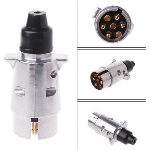 2021 New2021 New Durable 7 Pin Aluminium Alloy Plug Trailer Towing Electrics 12V Connector EU Plug
