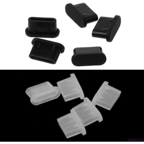 New 5PCS Type-C Dust Plug USB Charging Port Protector Silicone Cover for Samsung Huawei Smart Phone Accessories
