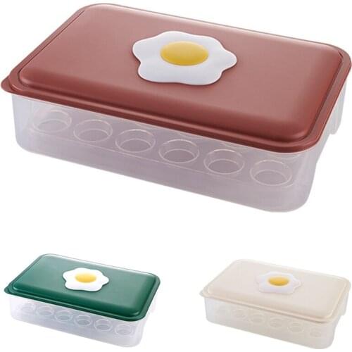 New Clear Covered Egg Holders for Refrigerator Holder Tray Storage Box Dispenser Eggs Containers 24 Grids