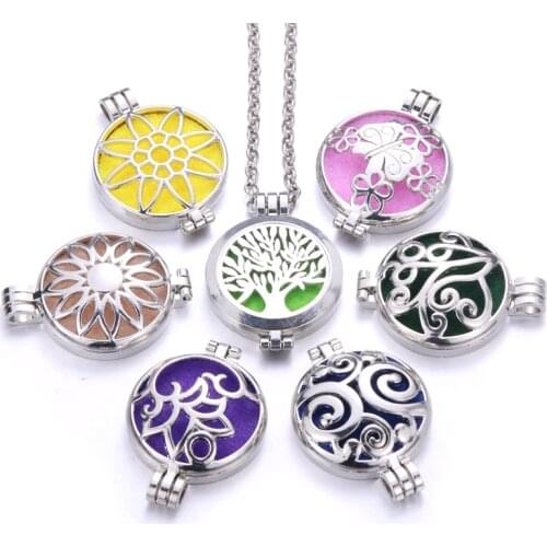 Aroma Diffuser Necklace Perfume Essential Oil Diffuser tree Branch Aromatherapy Vintage Locket Pendant Necklace fashion jewelry