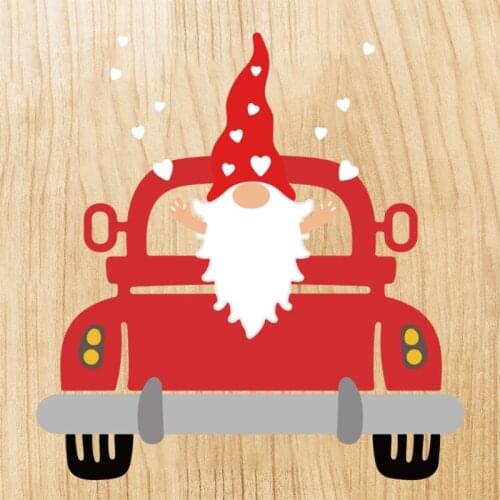 P8DE Heart Shape Gnome Dwarf Car Carbon Steel Cutting Dies DIY Scrapbooking Photo Album Embossing Paper Cards Making Stencil