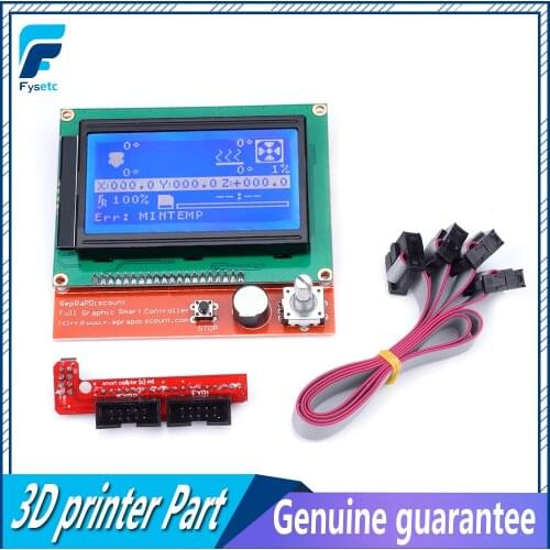 12864 LCD Ramps Parts RAMPS 1.4 Controller Control Panel LCD 12864 Display Monitor Motherboard Blue Screen Module For Anet A6