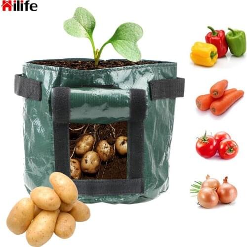 DIY Potato Grow Planter PE Cloth Planting Container Bag Home Garden Tool 1Pcs Vegetable Plant Grow Bag Thicken Garden Pot