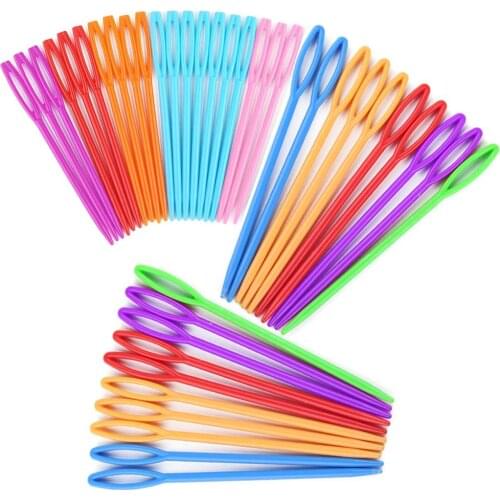 LMDZ 40 PCS Plastic Needles Include 20 PCS Large Eye Plastic Needles(2.7Inch/7cm) + 20 PCS Plastic Lacing Needles(3.5Inch/9cm)