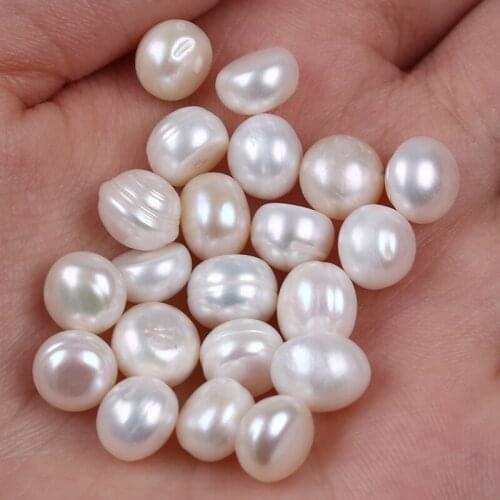 50g Factory Price Flat Round Thread loose Bead Real No Hole Freshwater Button Pearl For Jewelry Making