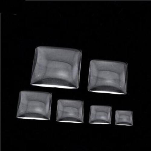 Practicality 100pcs 8mm-25mm Square Glass Cabochon Cameo Embellishments For Diy Flower Jewelry Making Accessories Base Setting