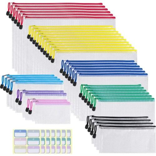 Waterproof File Transparent Bag Folder Multiple Sizes Suitable For Office School Supplies Cosmetics Travel Storage Bag 40 Bags