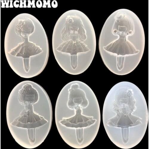 2019 New 1PCS Ballet Girl Cream Craft DIY Transparent UV Resin Liquid Silicone Combination Molds for Making Jewelry Accessories