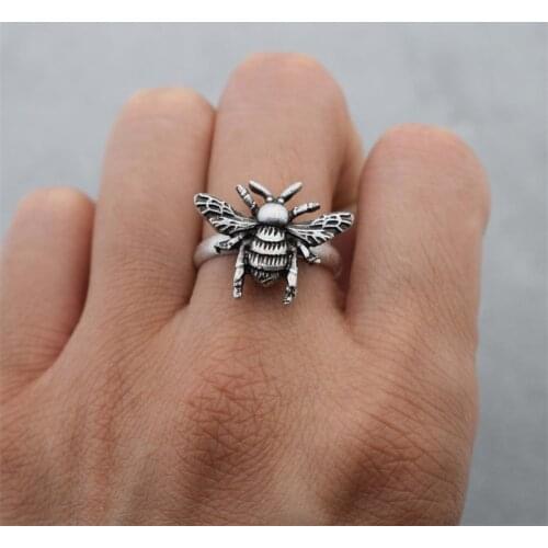 Alloy Insect Butterfly Adjustable Finger Rings Halloween Gift