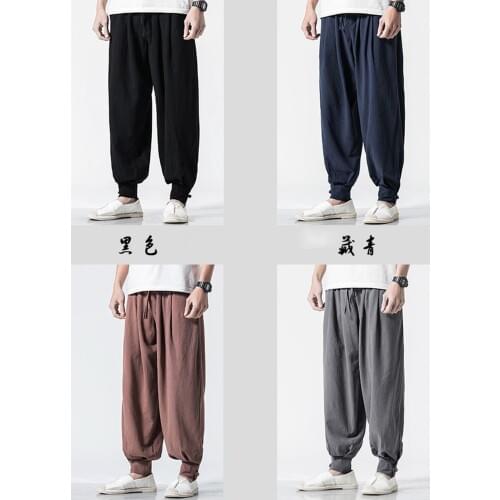 Cotton&linen Spring/summer shaolin monks kung fu bloomers zen lay trousers tai chi wushu pants halon panty knickerbockers