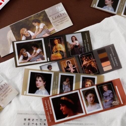 Nordic Art Oil Painting Decorative Sticker Vintage Impression PET Waterproof Stickers Notebook Stationery Decor Paste 5 Sheets