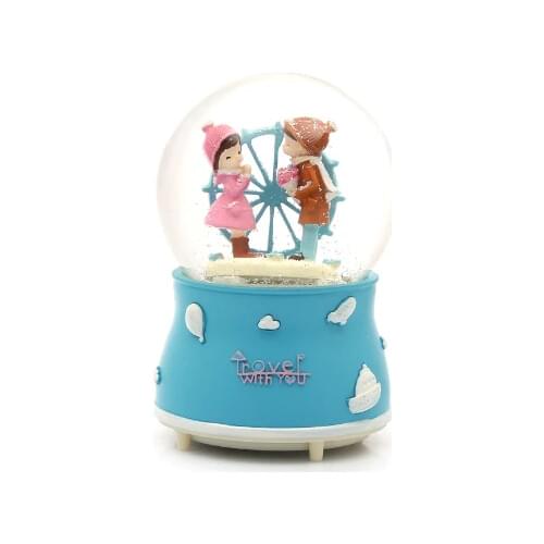 Lighted Snow Globe Big size Tiny Valentine 'S Musical Snow Motorlu