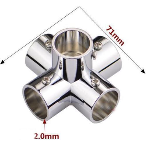 25mm Round pipe connecting piece Stainless steel 5 way pipe connector tube fitting Zinc alloy 2pcs