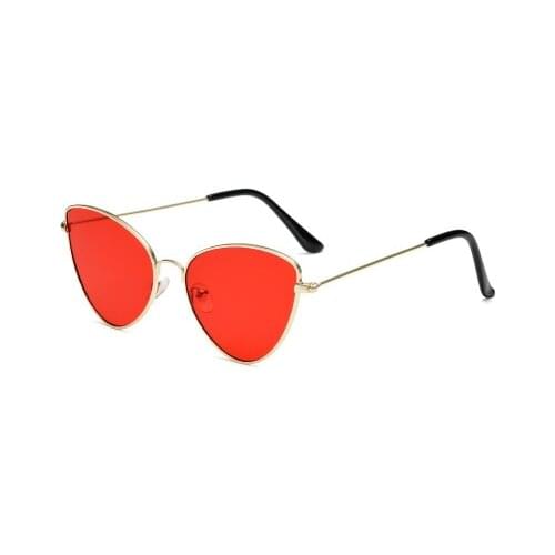 Fashion Cat Eye Cateye Low Price UV400 Sunglasses Women Triangle Metal Glasses Wholesale